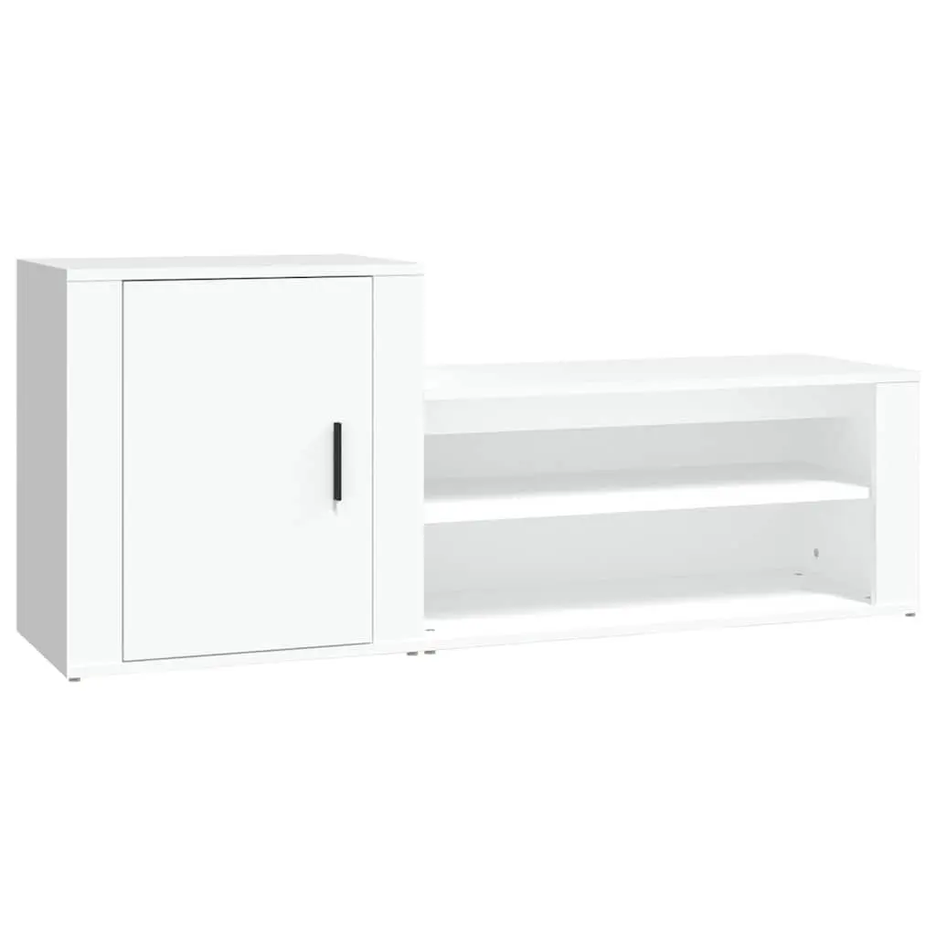 White Shoe Cabinet with 2 Compartments