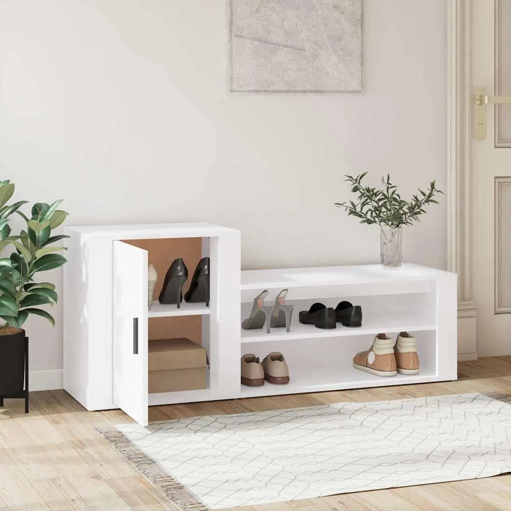 White Shoe Cabinet with 2 Compartments