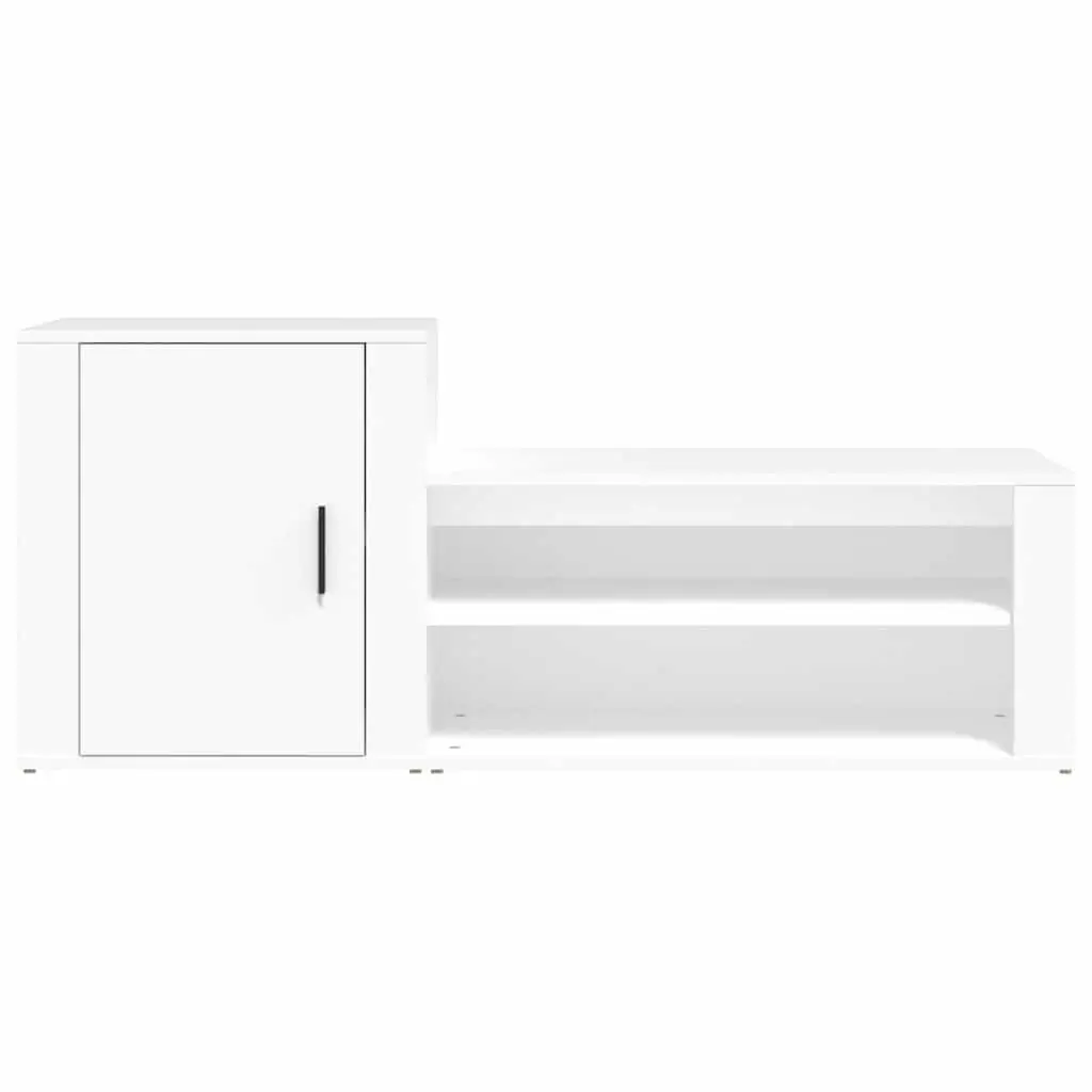 White Shoe Cabinet with 2 Compartments