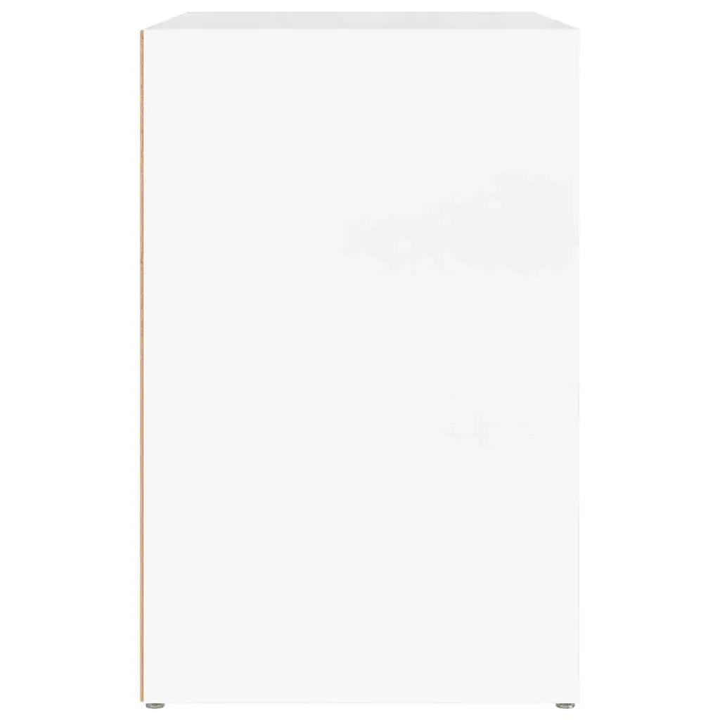 Shoe Cabinet Engineered Wood 130W x 35D x 54H cm White High Gloss