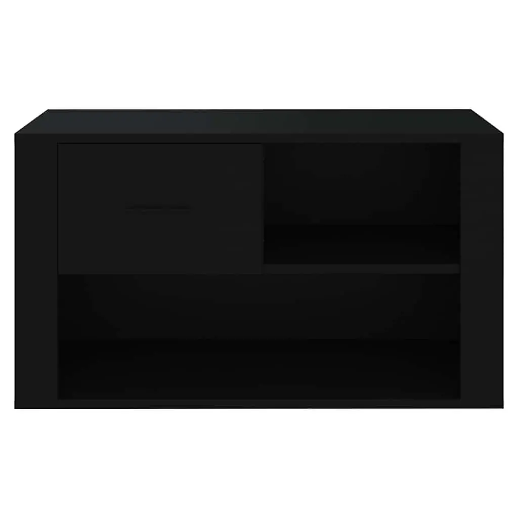 Shoe Cabinet Engineered Wood 80 x 35 x 45 cm Black