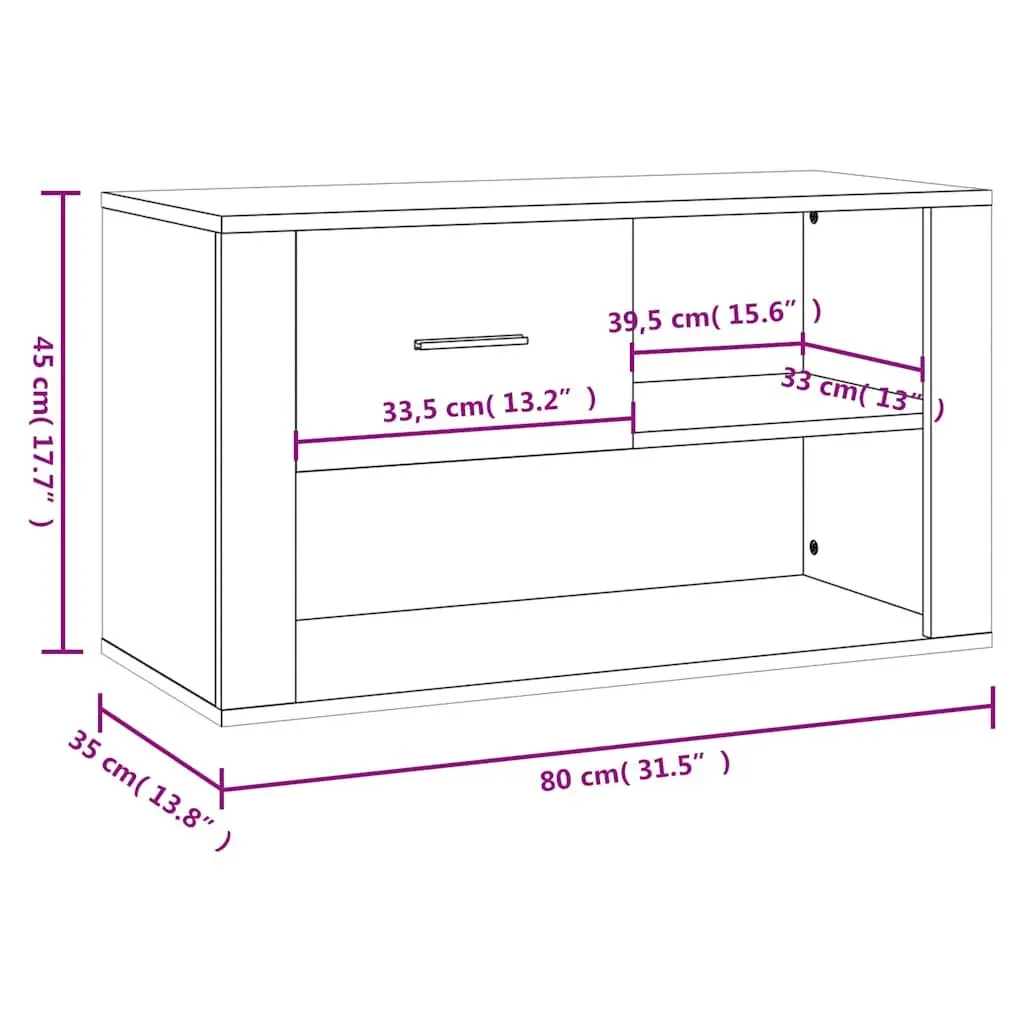 Beige Engineered Wood Shoe Storage Cabinet with 2 Compartments