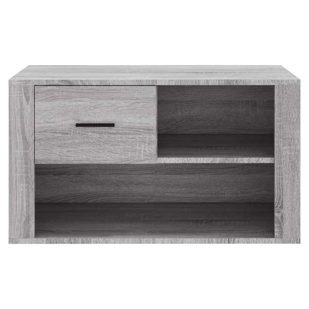 Grey Engineered Wood Shoe Cabinet for Storage
