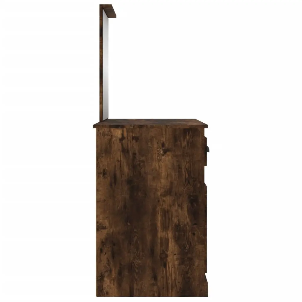 Brown Vanity Storage Makeup Desk with Mirror