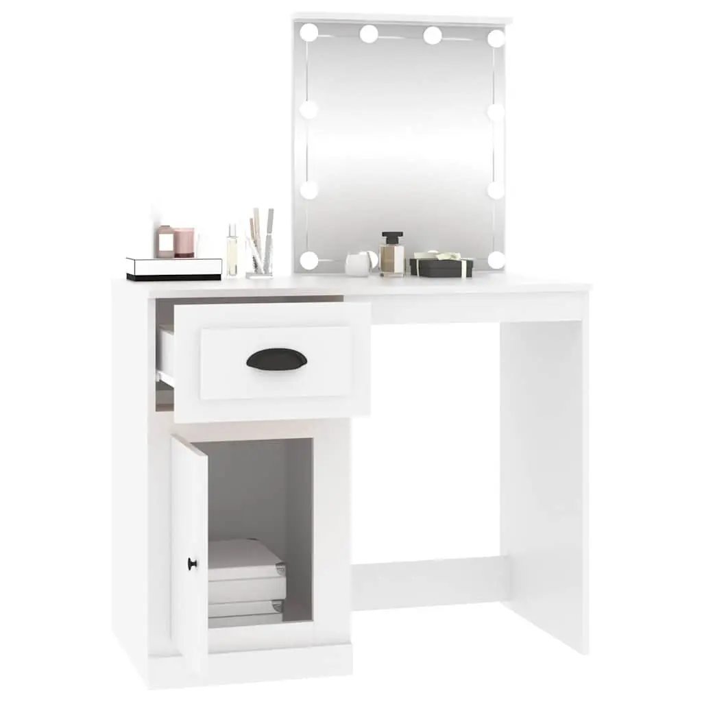 Dressing Table with LED Mirror and Ample Storage