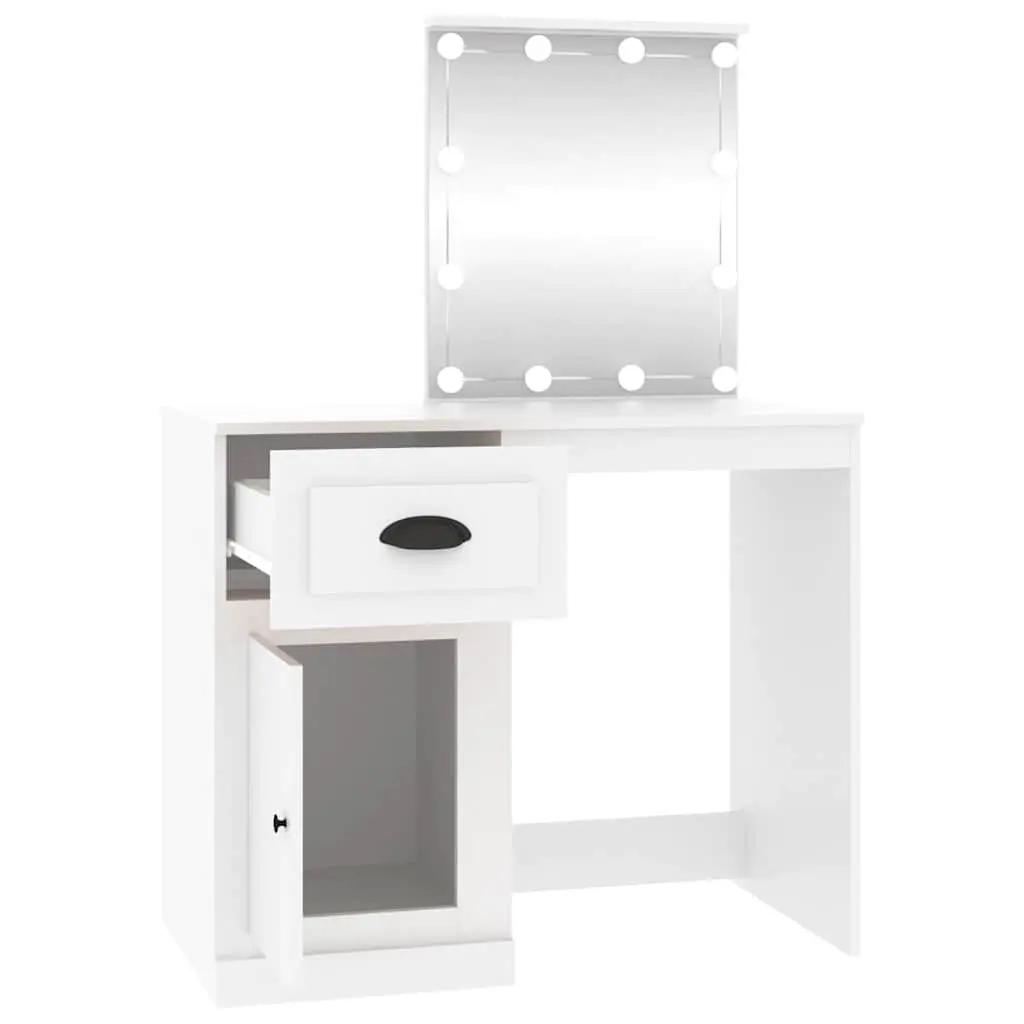 Dressing Table with LED Mirror and Ample Storage