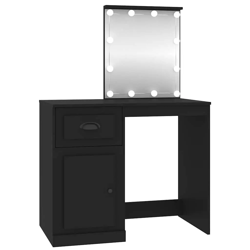 Black Dressing Table with LED Mirror