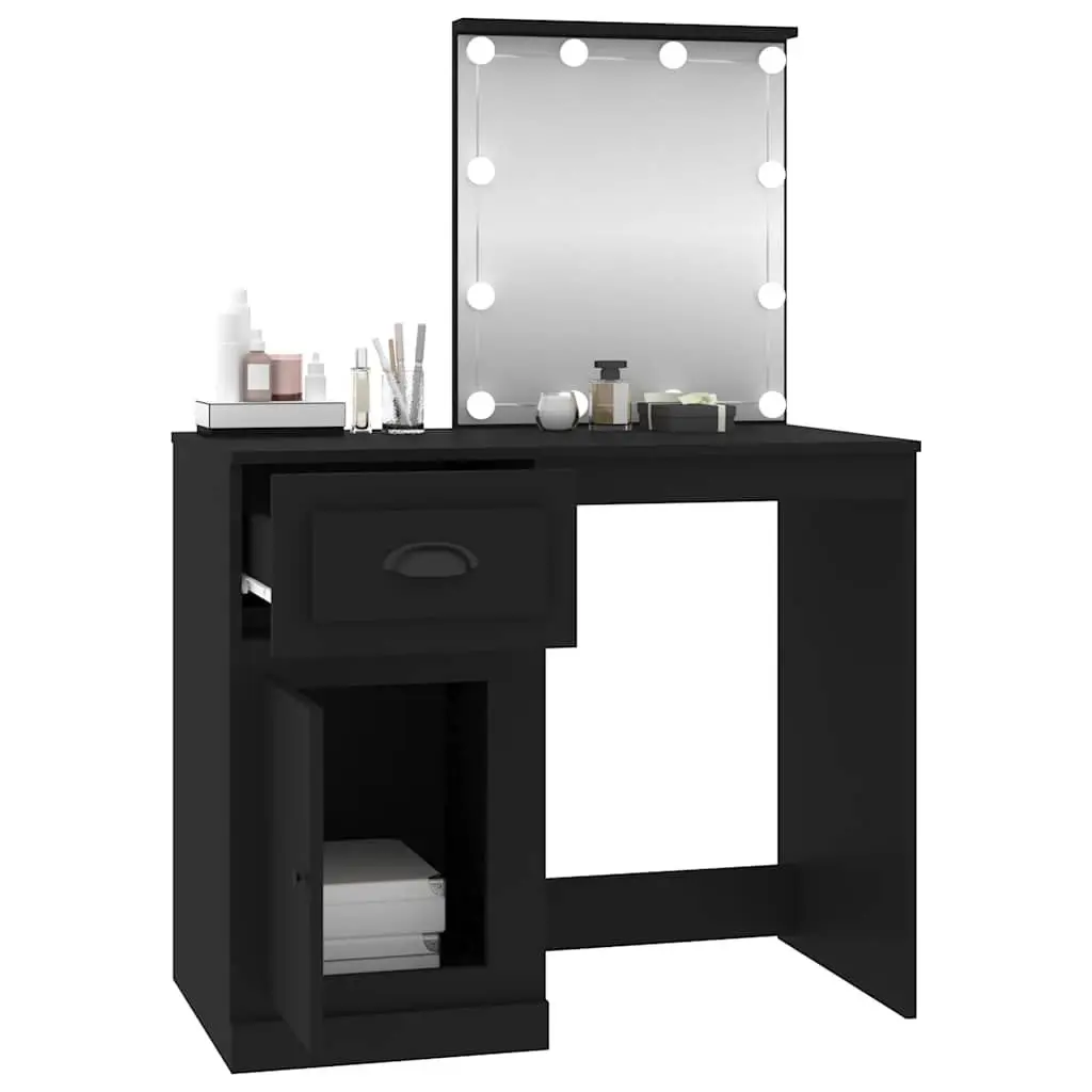 Black Dressing Table with LED Mirror
