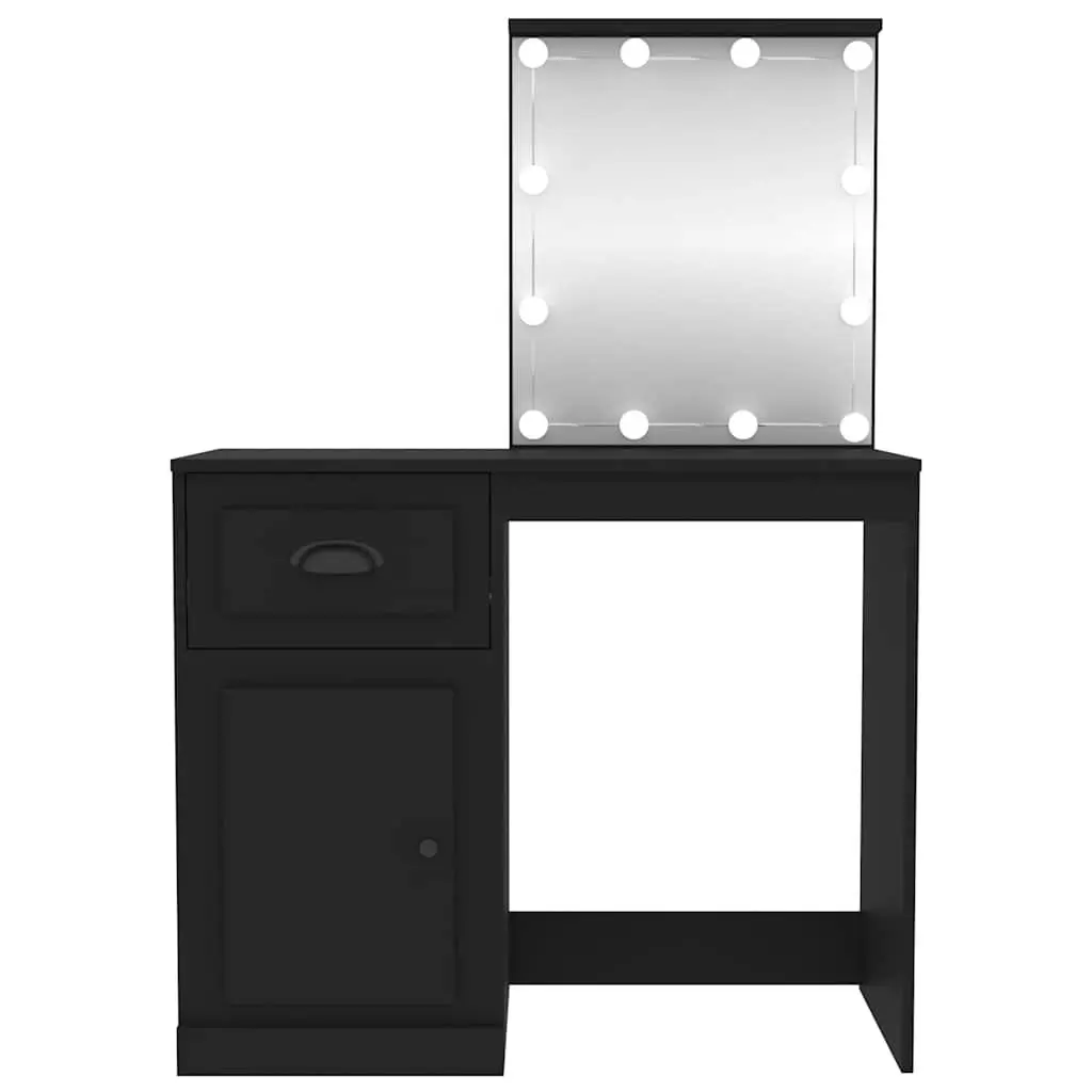 Black Dressing Table with LED Mirror