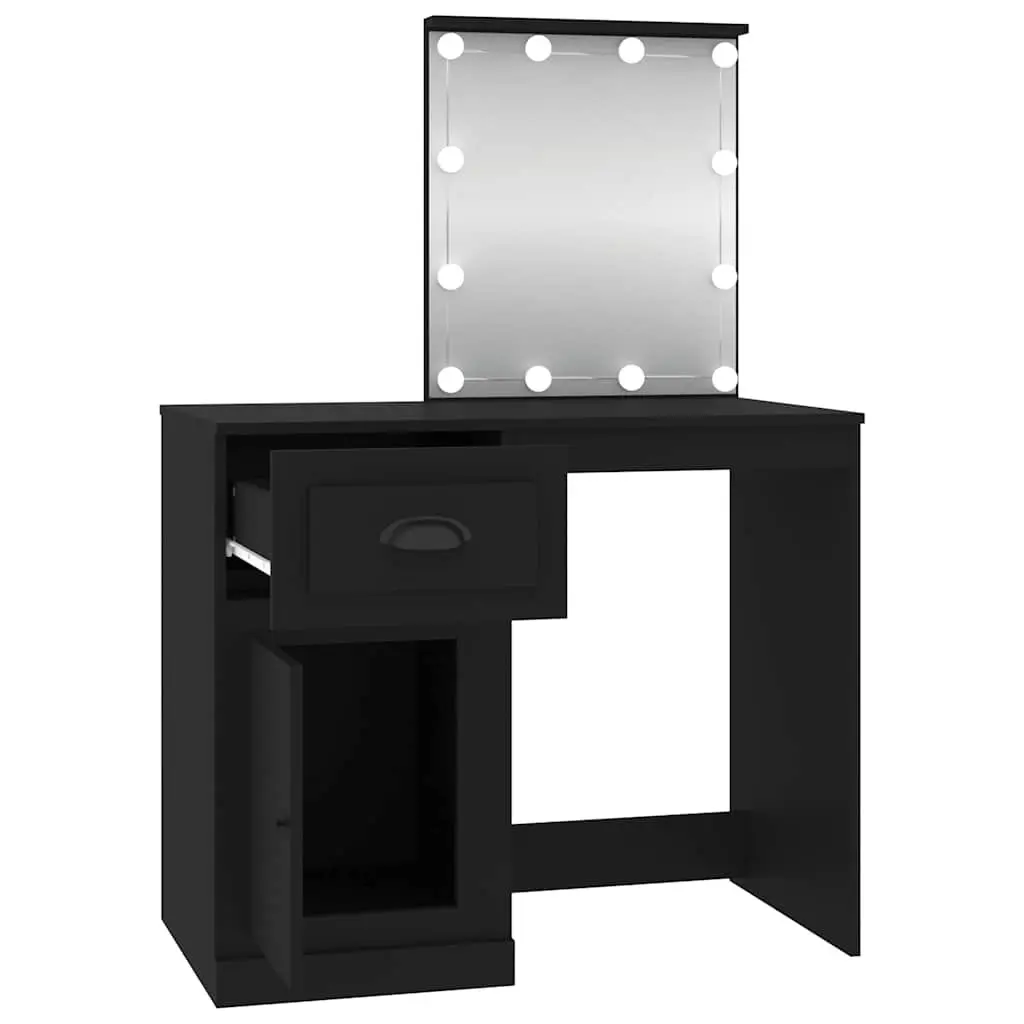 Black Dressing Table with LED Mirror
