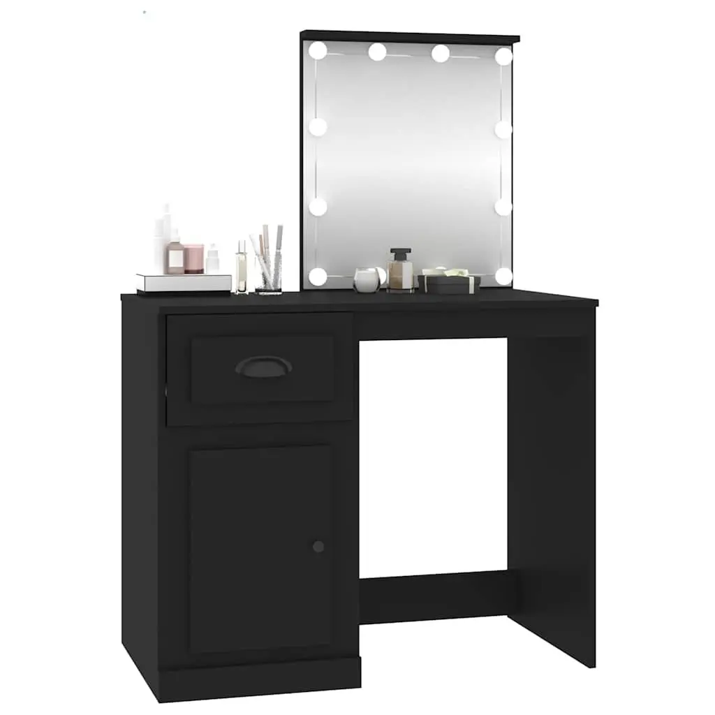 Black Dressing Table with LED Mirror