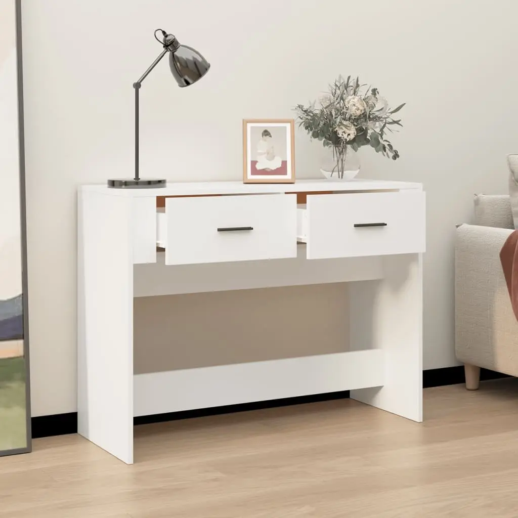 White Console Table 100x39x75 cm Engineered Wood