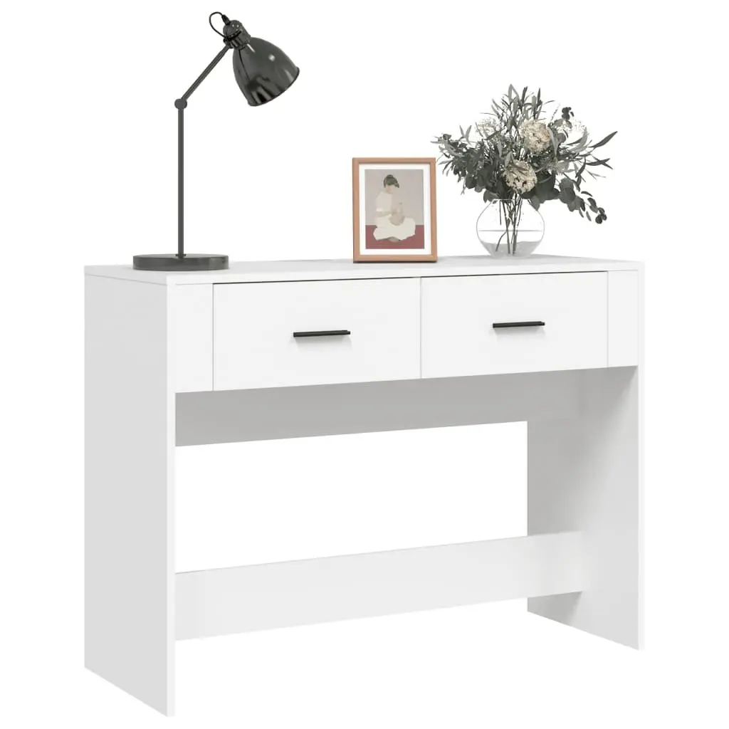White Console Table 100x39x75 cm Engineered Wood