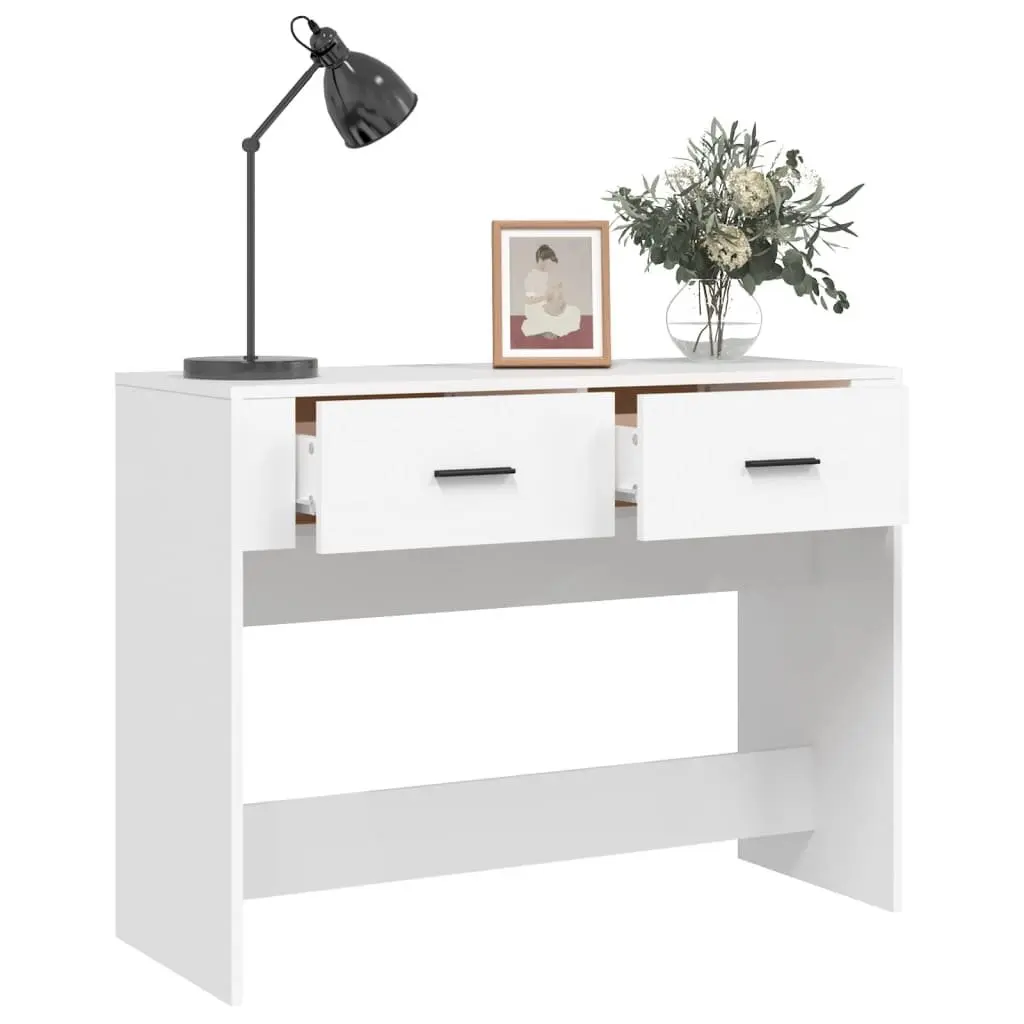 White Console Table 100x39x75 cm Engineered Wood