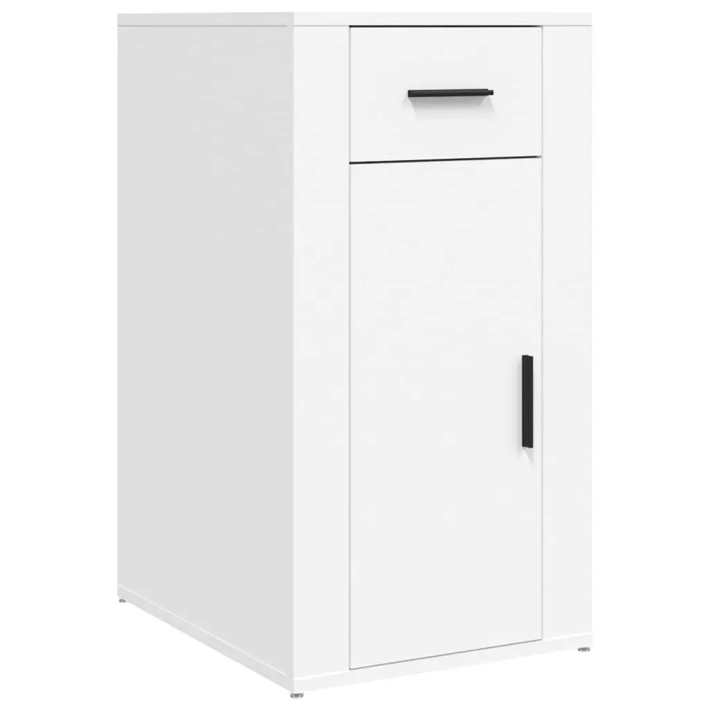 Desk Cabinet Engineered Wood 40W x 49D x 75H cm White Storage Organizer