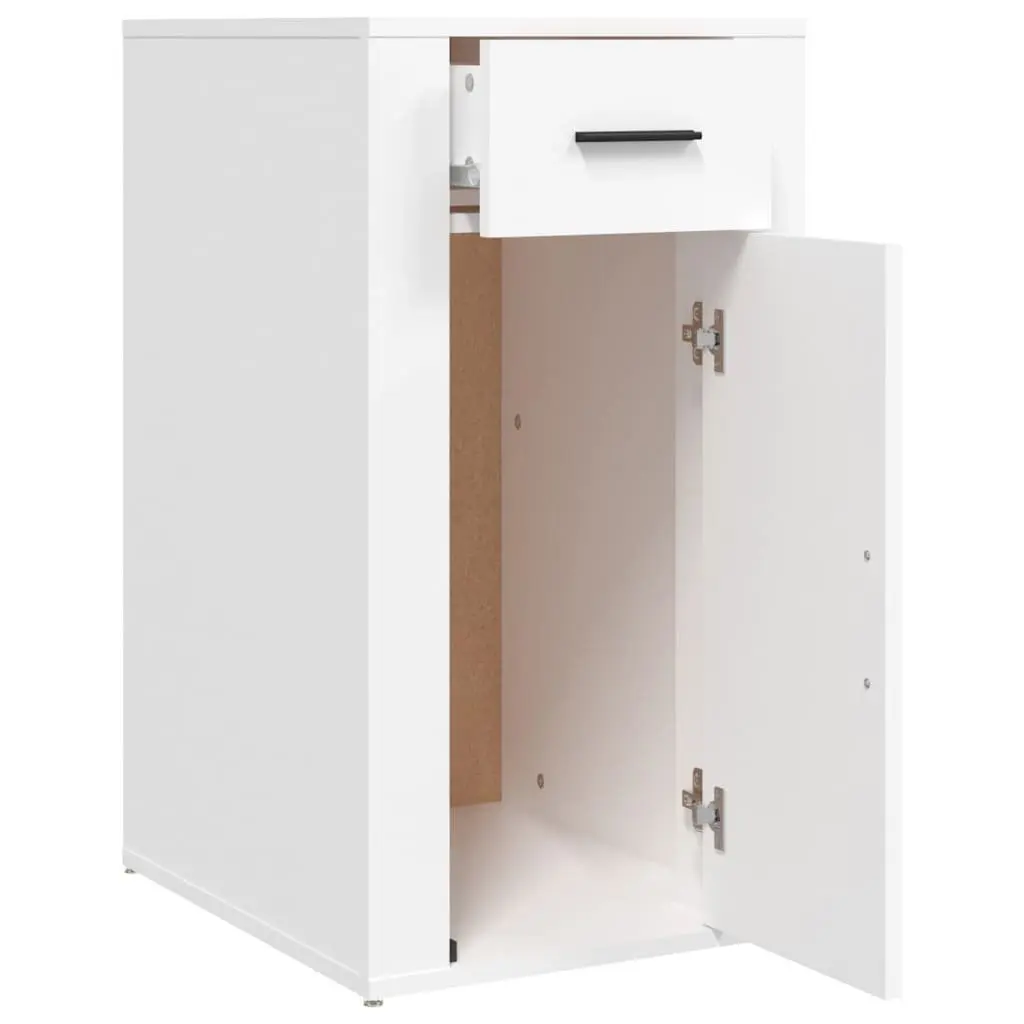 Desk Cabinet Engineered Wood 40W x 49D x 75H cm White Storage Organizer