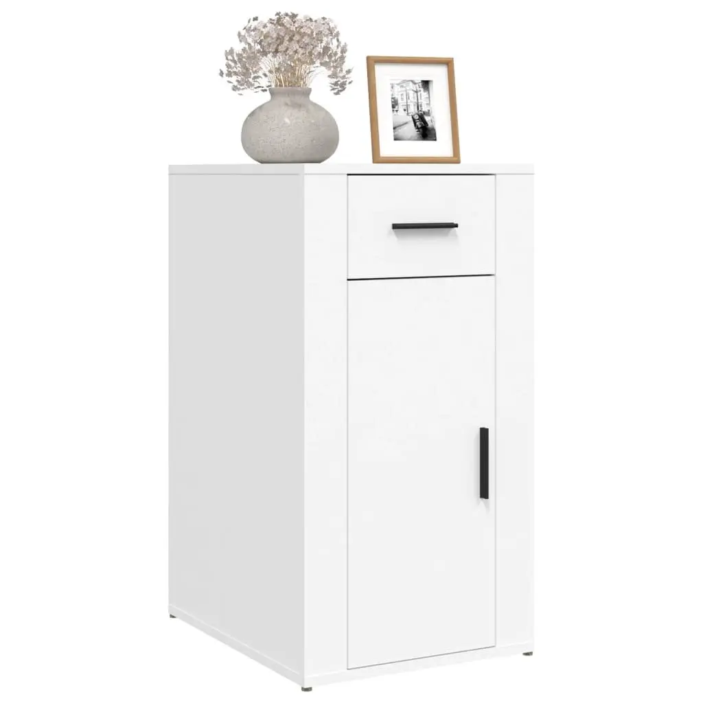 Desk Cabinet Engineered Wood 40W x 49D x 75H cm White Storage Organizer