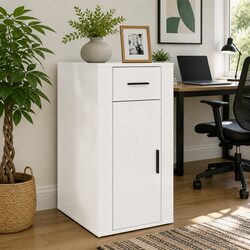 High Gloss White Desk Cabinet for Organized Spaces