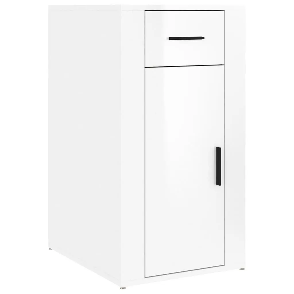 High Gloss White Desk Cabinet for Organized Spaces