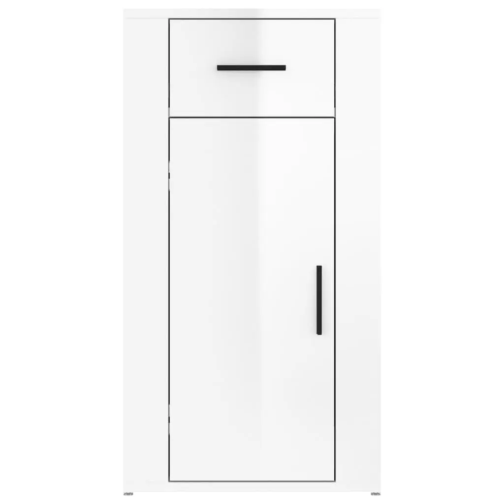 High Gloss White Desk Cabinet for Organized Spaces