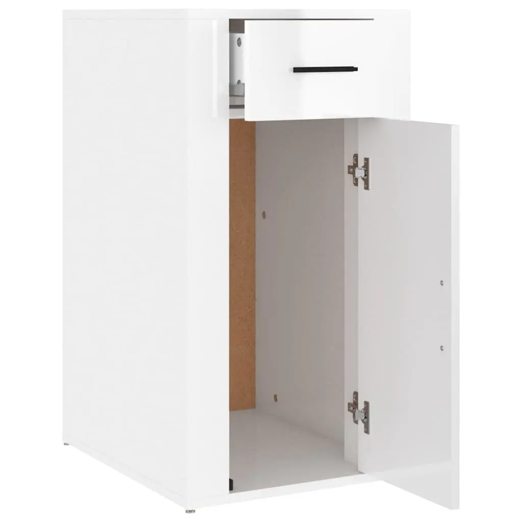 High Gloss White Desk Cabinet for Organized Spaces