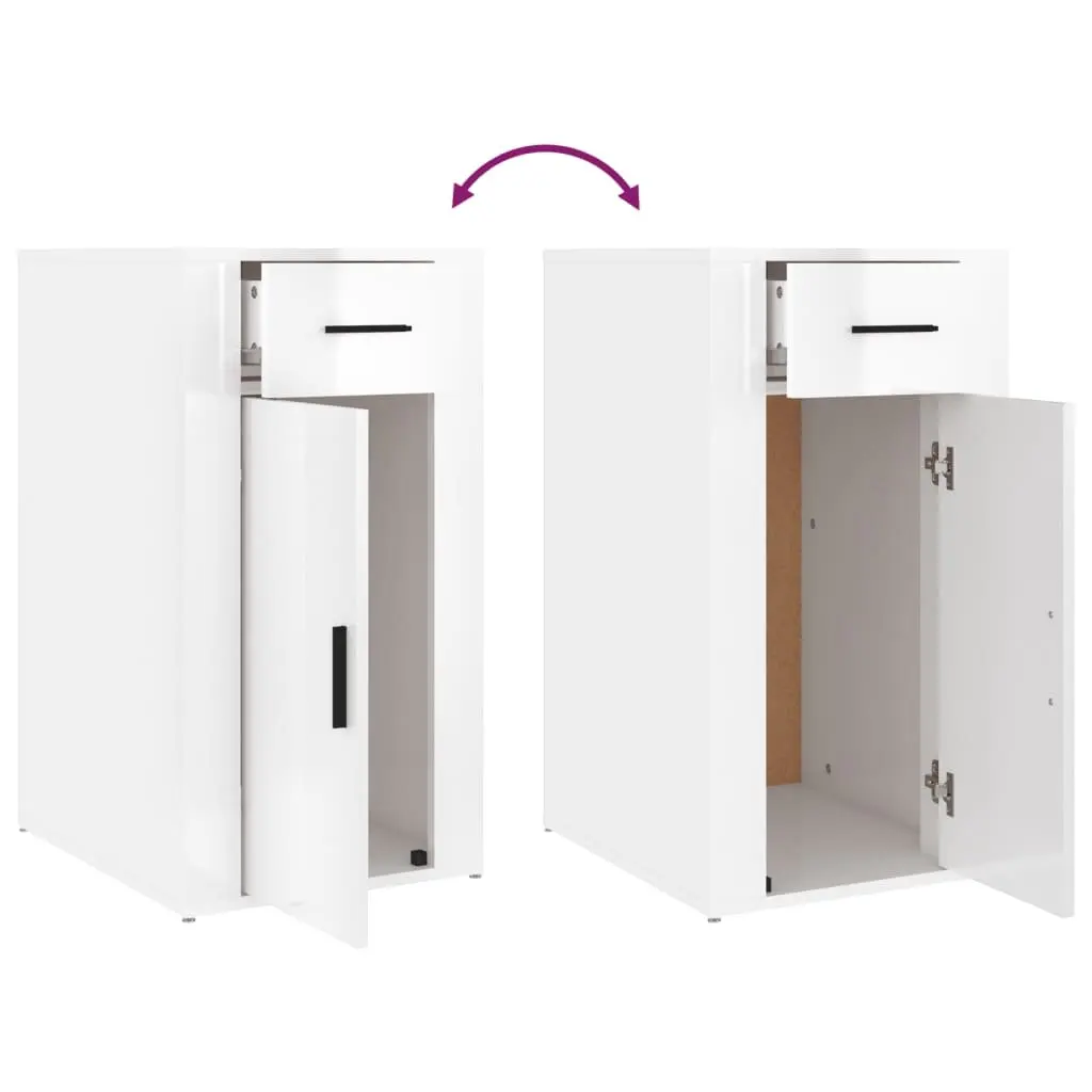 High Gloss White Desk Cabinet for Organized Spaces