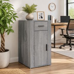 Grey Engineered Wood Desk Cabinet for Office Storage