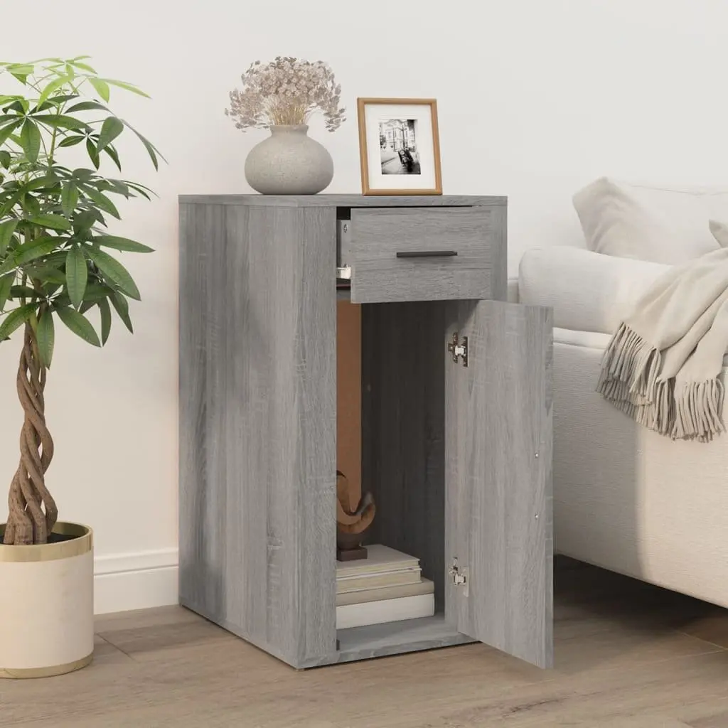 Grey Engineered Wood Desk Cabinet for Office Storage