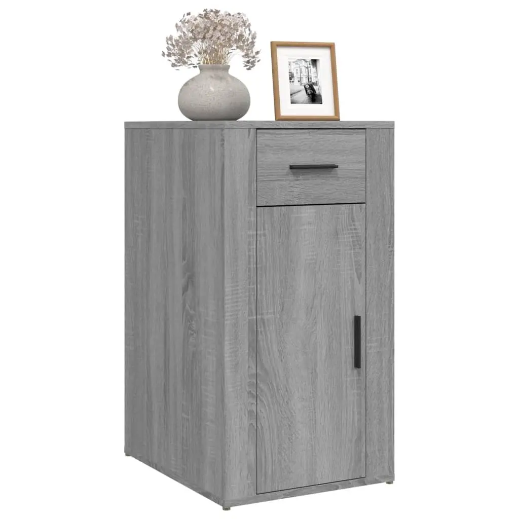 Grey Engineered Wood Desk Cabinet for Office Storage