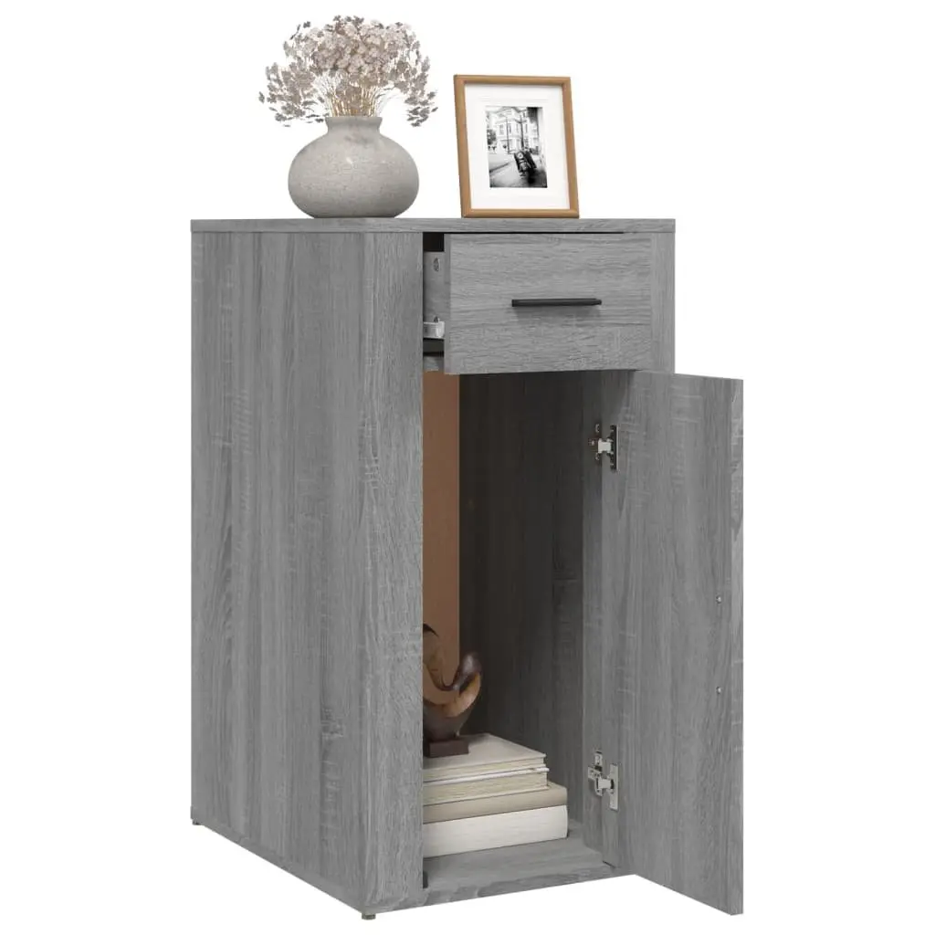 Grey Engineered Wood Desk Cabinet for Office Storage