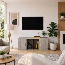 Engineered Wood TV Cabinet with 4 Storage Compartments