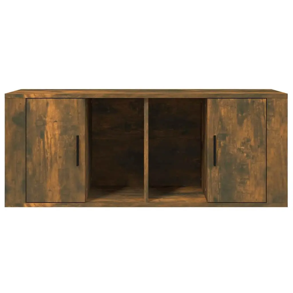 Brown Engineered Wood TV Cabinet with Storage Compartment