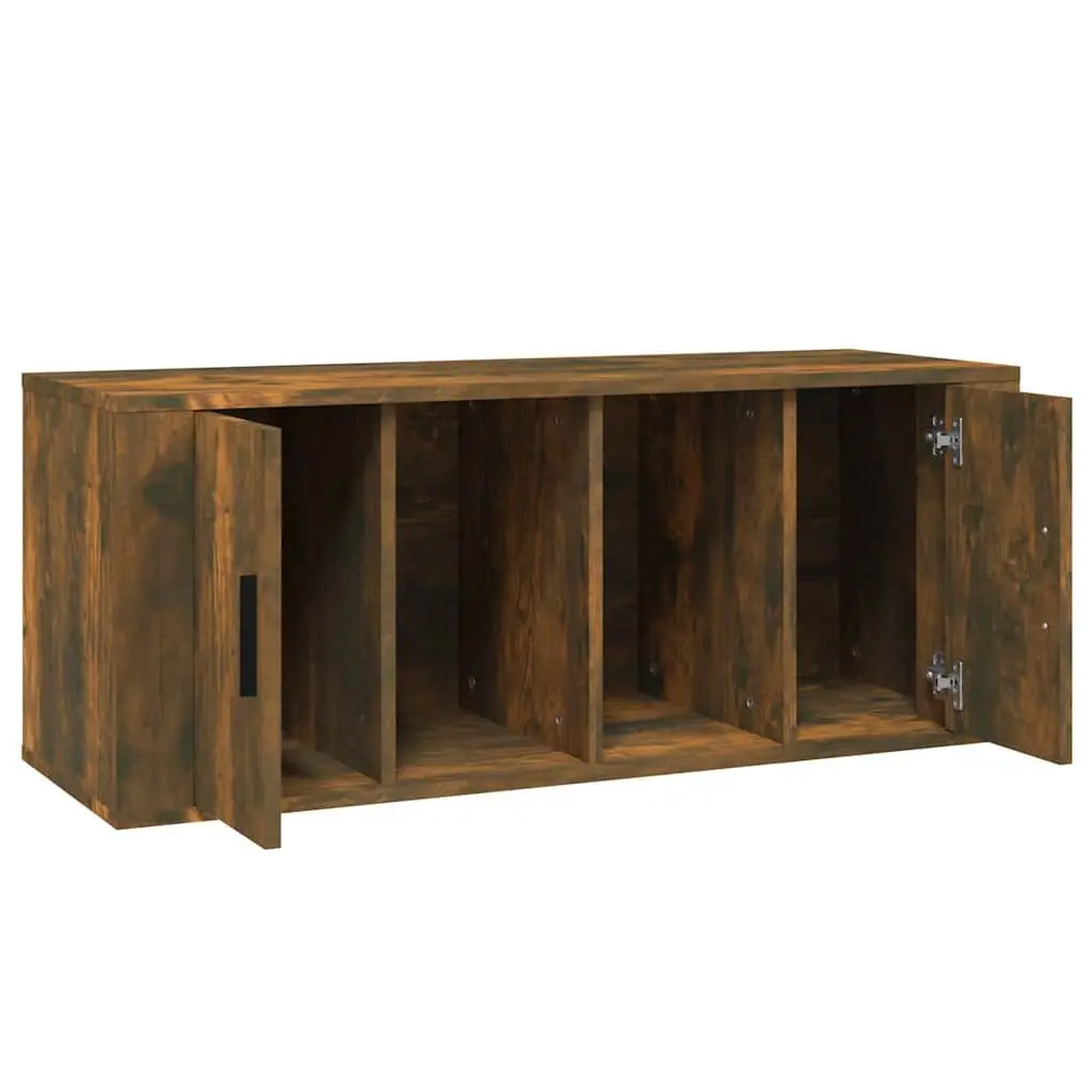 Brown Engineered Wood TV Cabinet with Storage Compartment