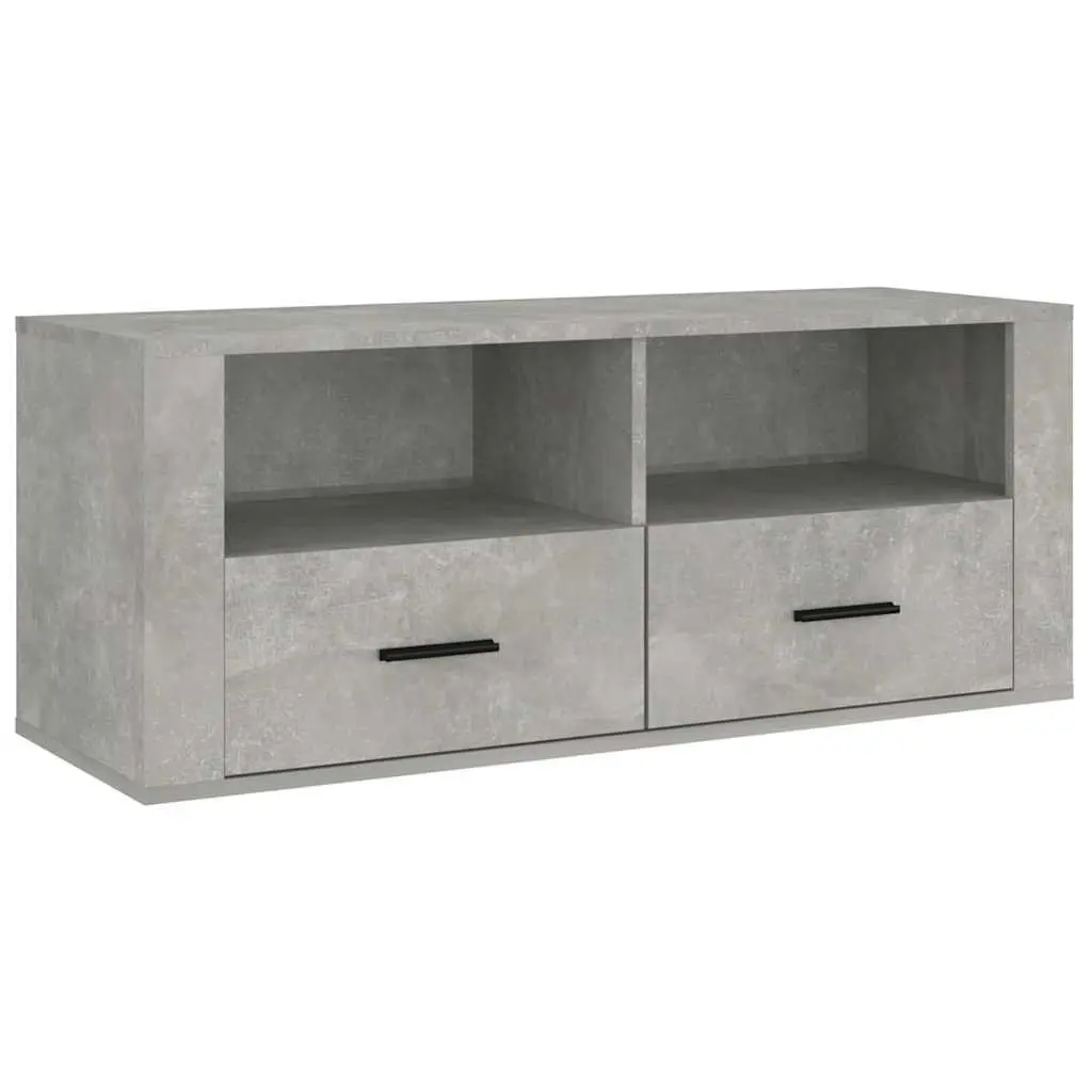 Concrete Grey Engineered Wood TV Cabinet Storage Unit