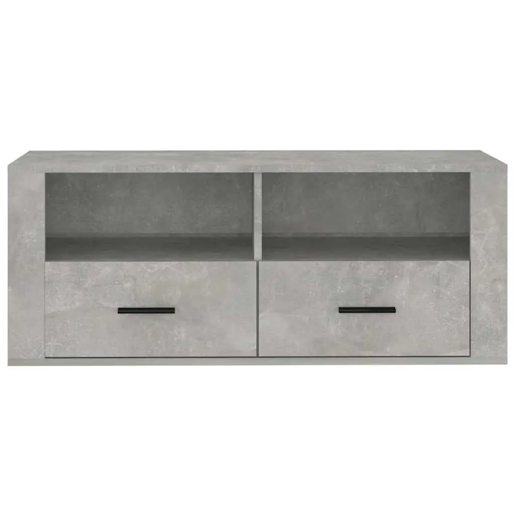Concrete Grey Engineered Wood TV Cabinet Storage Unit