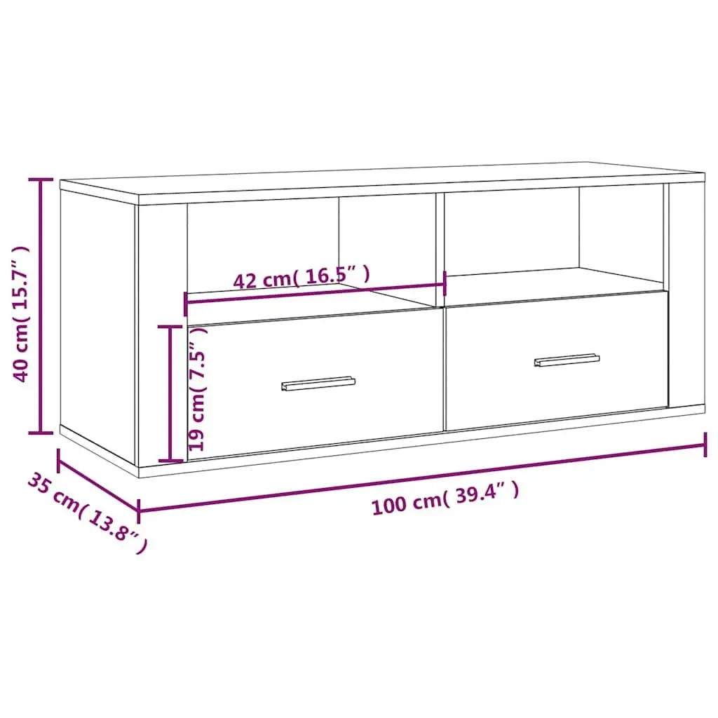 Concrete Grey Engineered Wood TV Cabinet Storage Unit