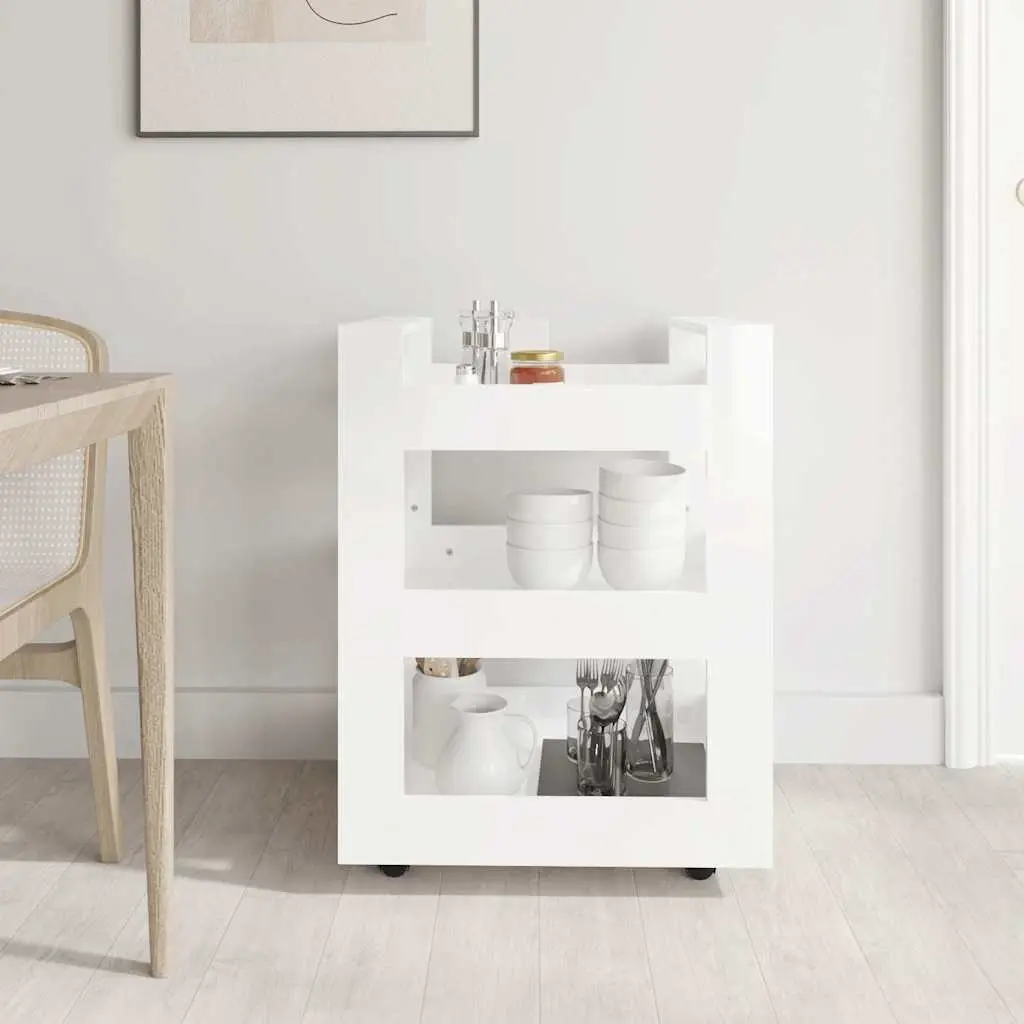 Kitchen Trolley White 60x45x80cm Storage Cart