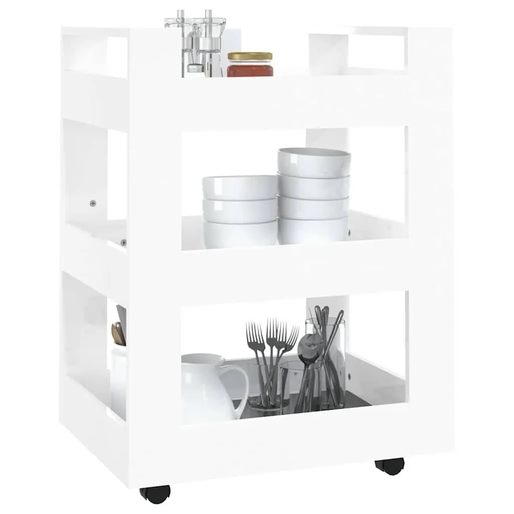 Kitchen Trolley White 60x45x80cm Storage Cart