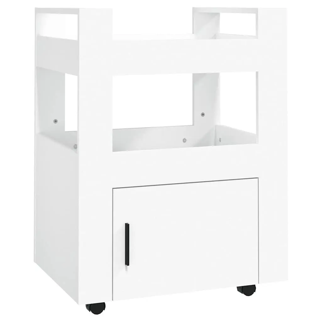 White Kitchen Trolley Storage Organizer 60x45x80 cm