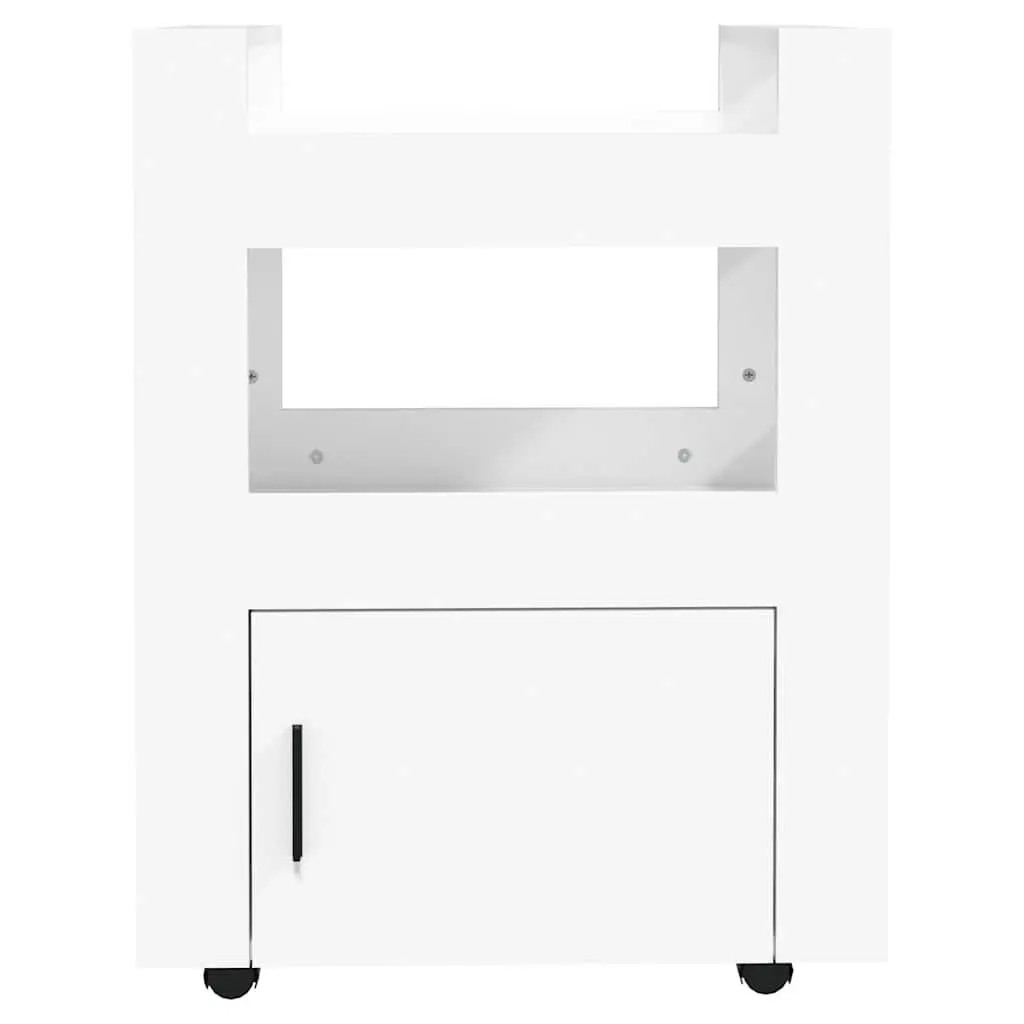 White Kitchen Trolley Storage Organizer 60x45x80 cm