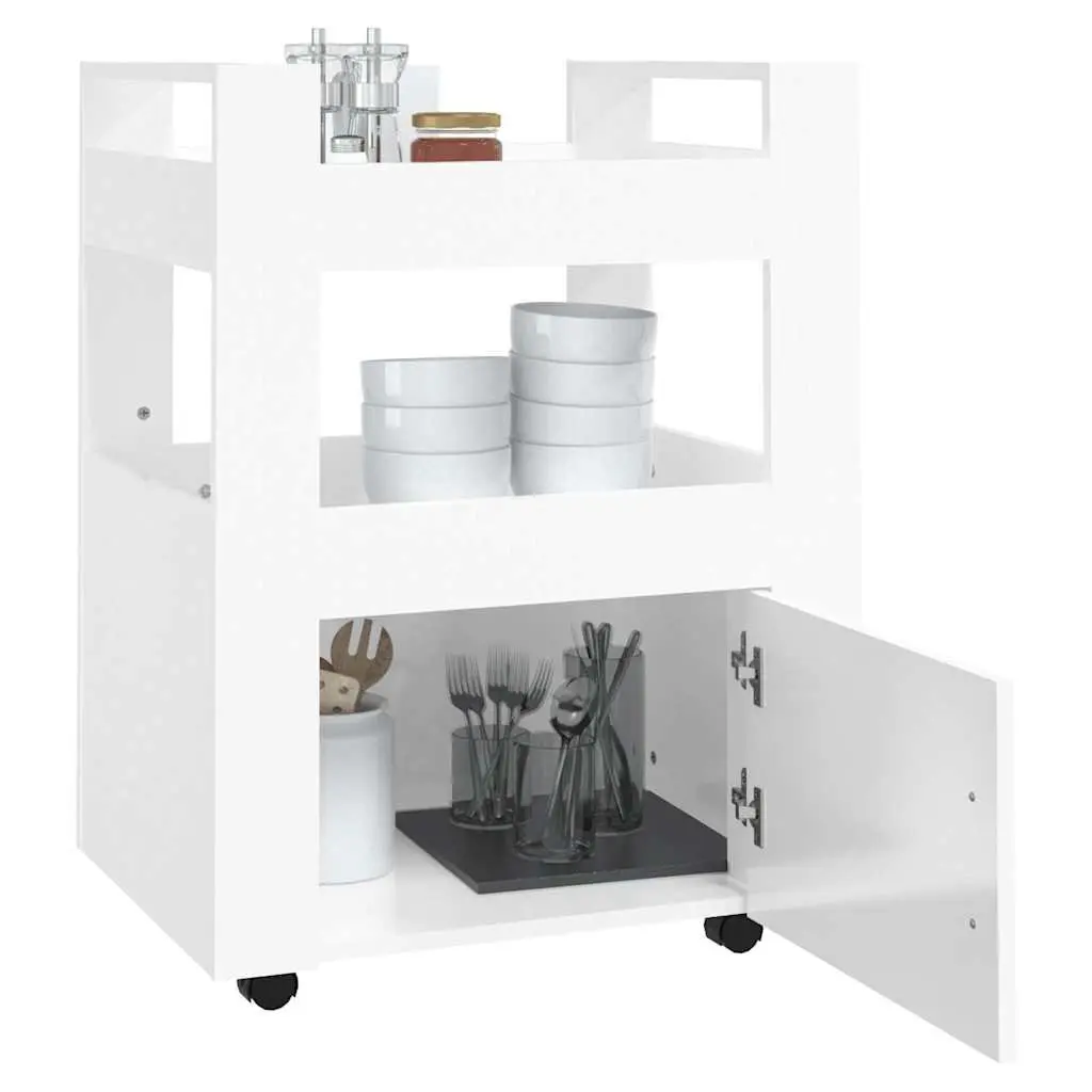 Kitchen Cart Engineered Wood 60x45x80cm White