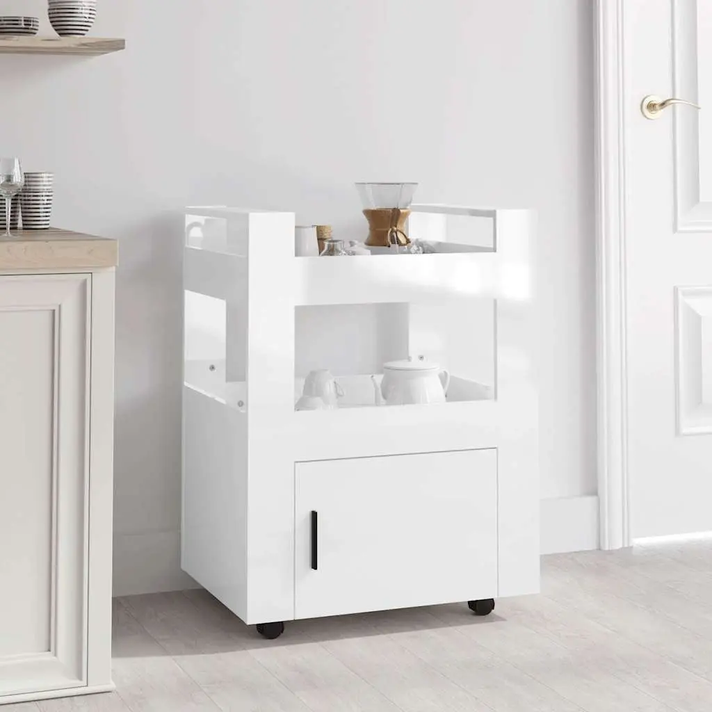 Kitchen Cart Engineered Wood 60x45x80cm White