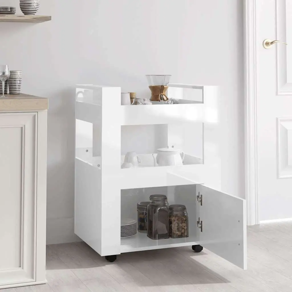 Kitchen Cart Engineered Wood 60x45x80cm White