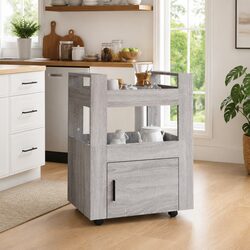 Grey Sonoma Kitchen Trolley with Storage Shelves