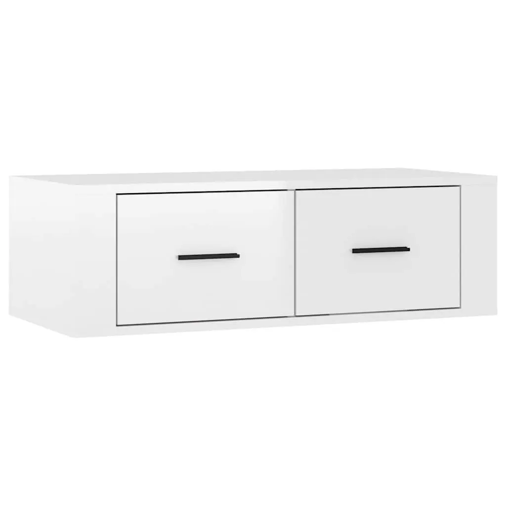 TV Cabinet Engineered Wood Wall-Mounted Storage Unit White 80 x 36 x 25 cm