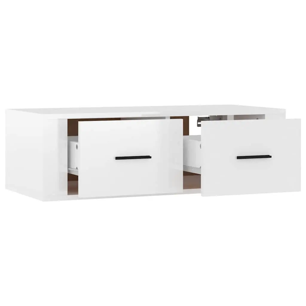 TV Cabinet Engineered Wood Wall-Mounted Storage Unit White 80 x 36 x 25 cm