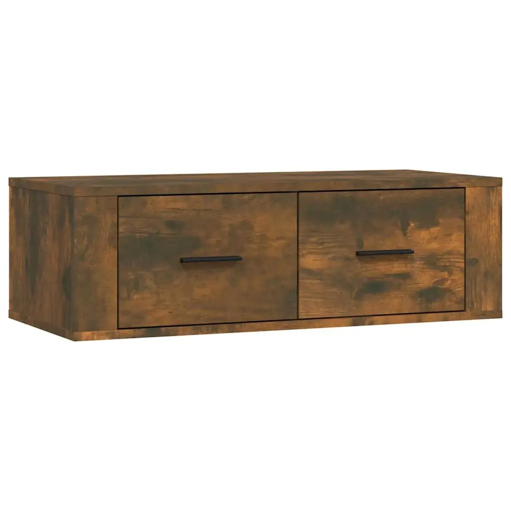 Wall-Mounted TV Cabinet in Brown Engineered Wood