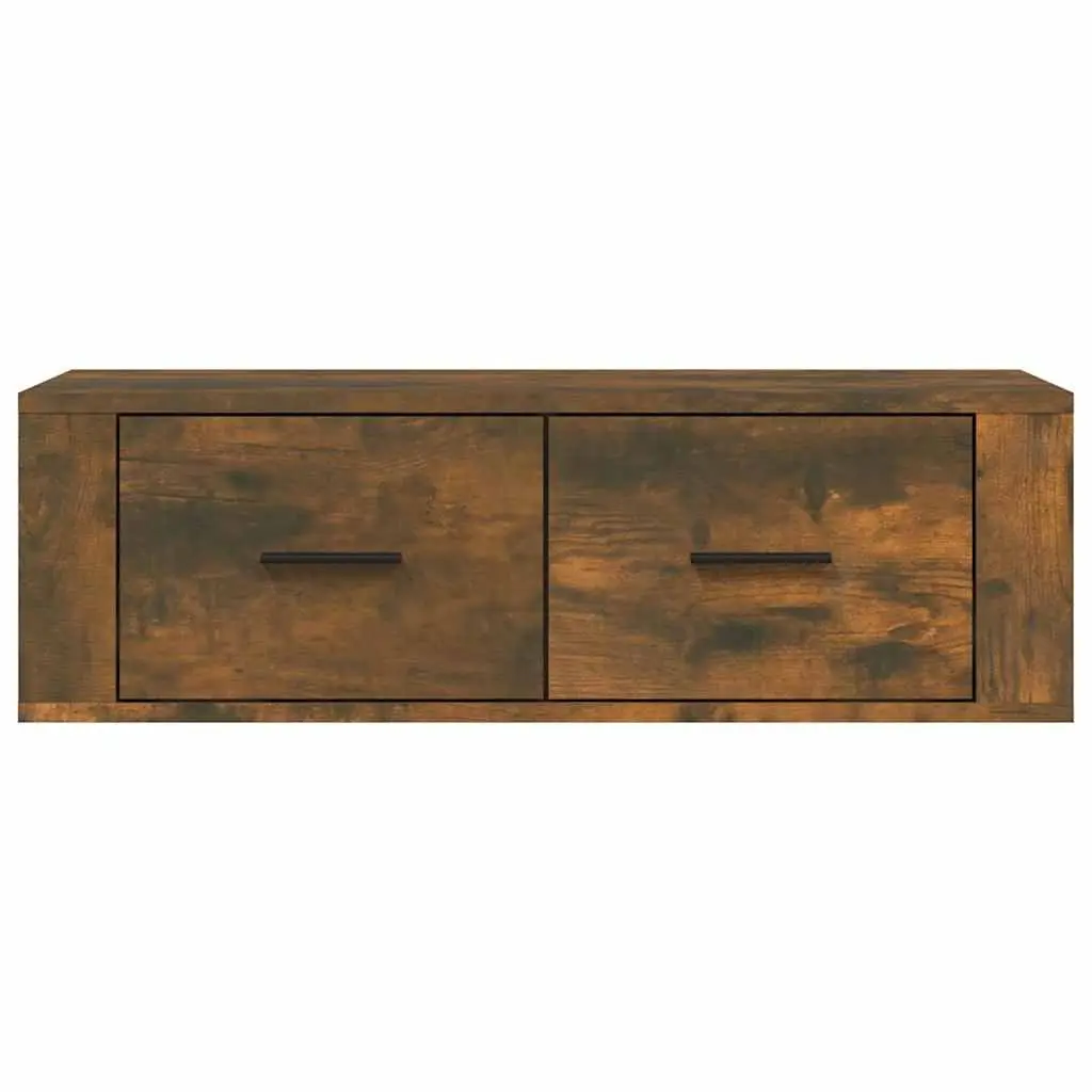 Wall-Mounted TV Cabinet in Brown Engineered Wood