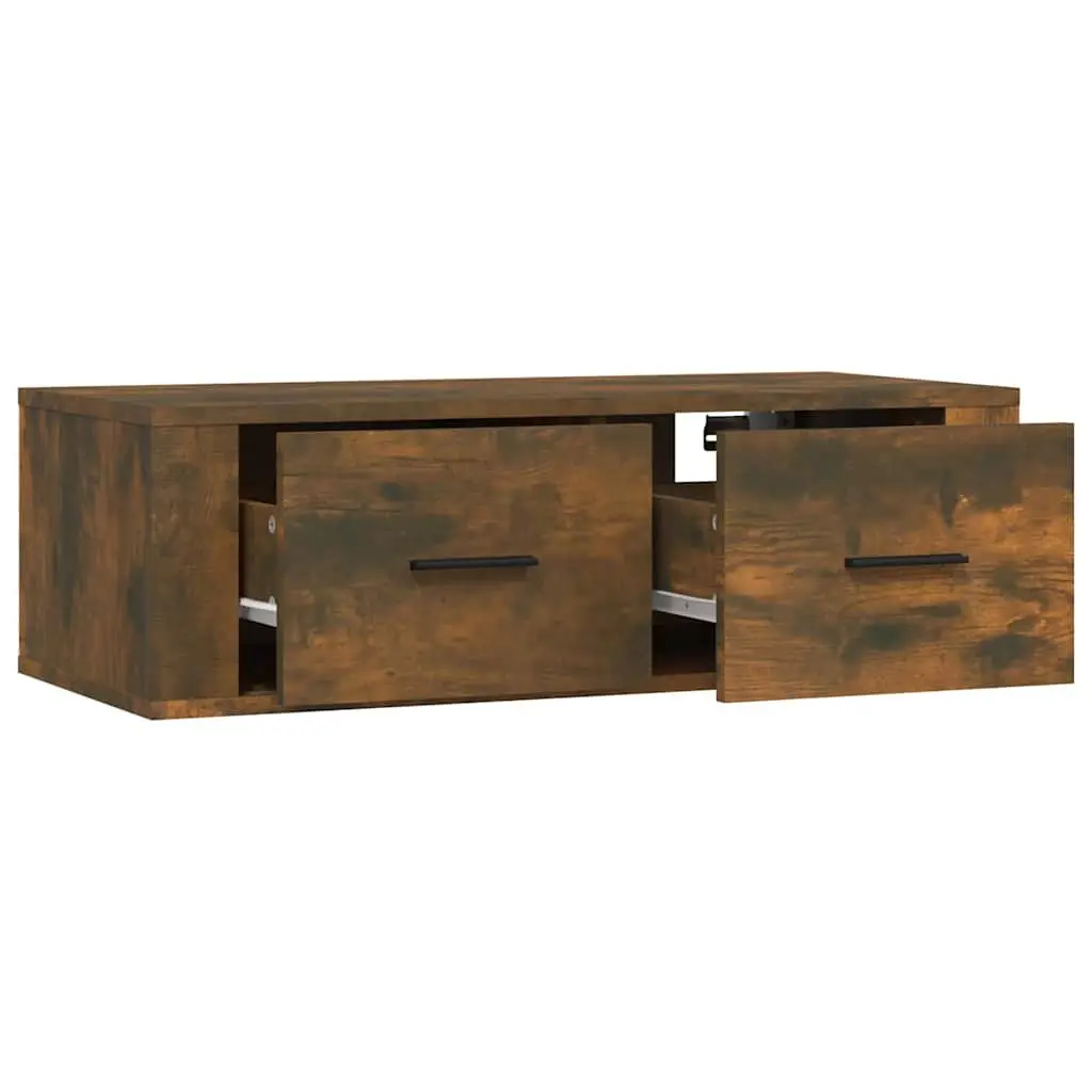 Wall-Mounted TV Cabinet in Brown Engineered Wood