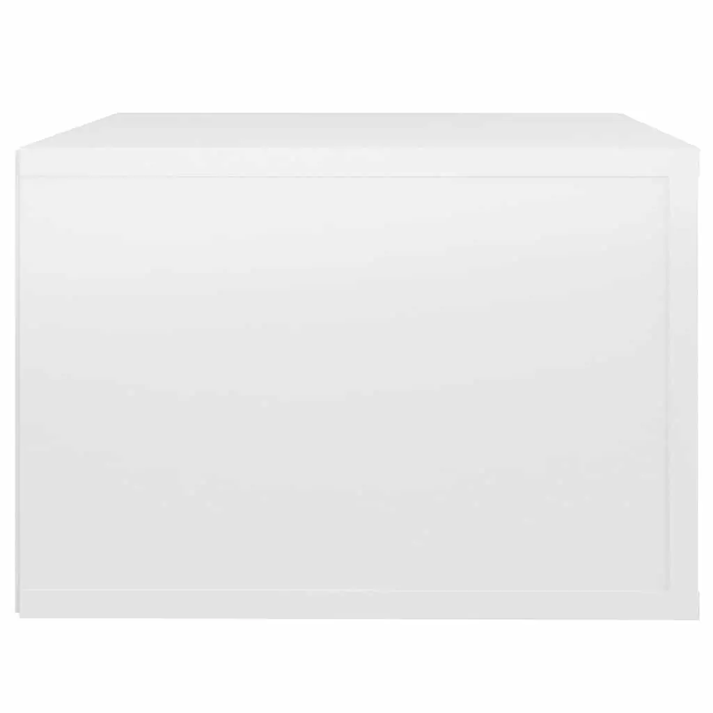 High Gloss White Floating Bedside Cabinet for Bedroom